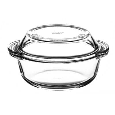 59013 Borcam Heat-resistant Ovenware Round Casserole Dish with Lid 3150 Cc