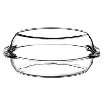 59022 Borcam Heat-resistant Ovenware Oval Casserole Dish with Lid 2250 Cc