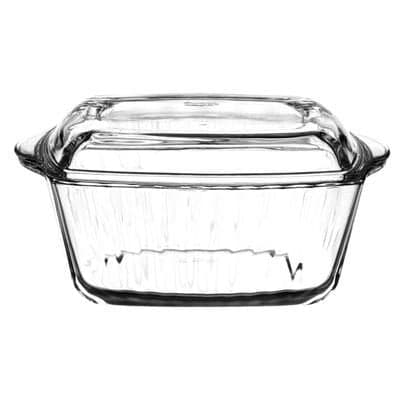 59049 Borcam Heat-resistant Ovenware Square Casserole Dish with Lid 2600 Cc