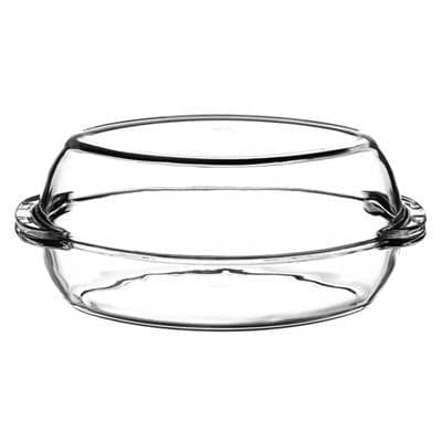 59072 Borcam Heat-resistant Ovenware Oval Casserole Dish with Lid 3000 Cc