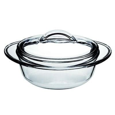 59433 Borcam Heat-resistant Ovenware Round Casserole Dish with Lid 1500 Cc