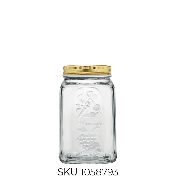 80385 Homemade Glass Jar with Lid (~1000 Cc)