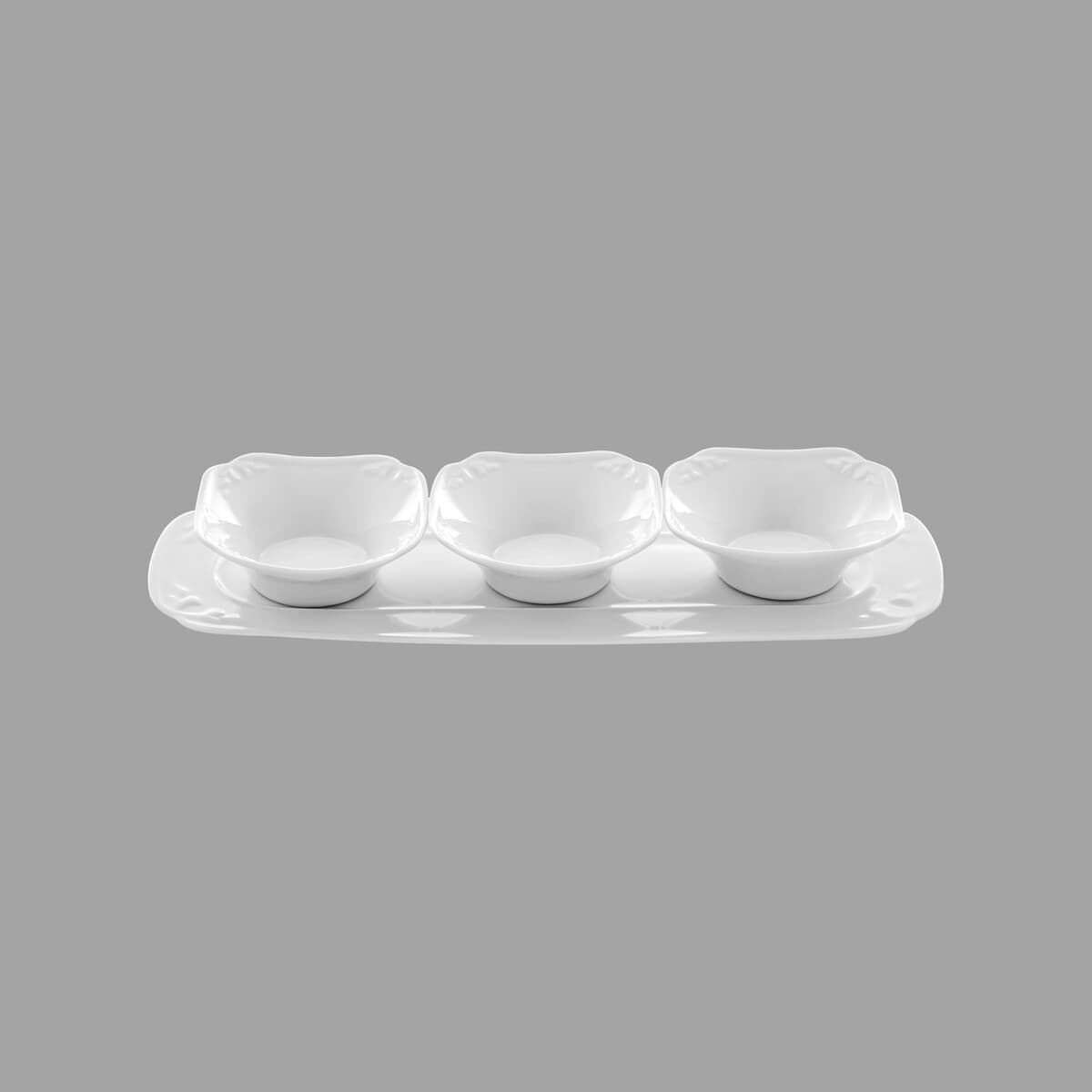 Horeca White 12X11 cm RECT. EMBOSSED APP. DISH