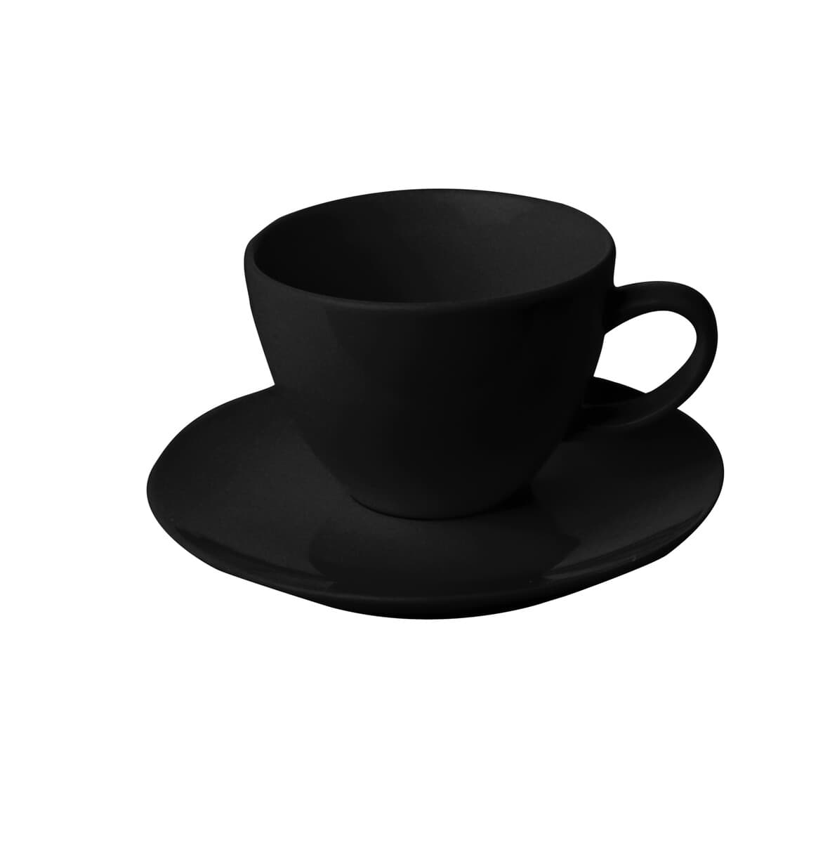 BISTRO BONE TEA CUP PLATE BODRUM BLACK