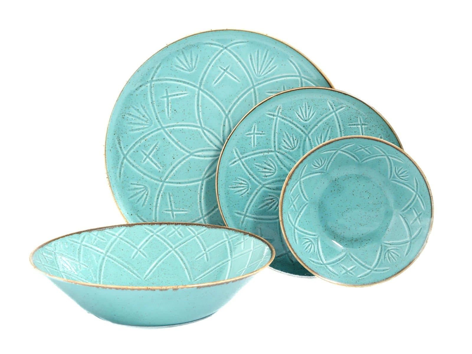 Porland Christina Seasons Turquoise 4 Piece Single Dining Set