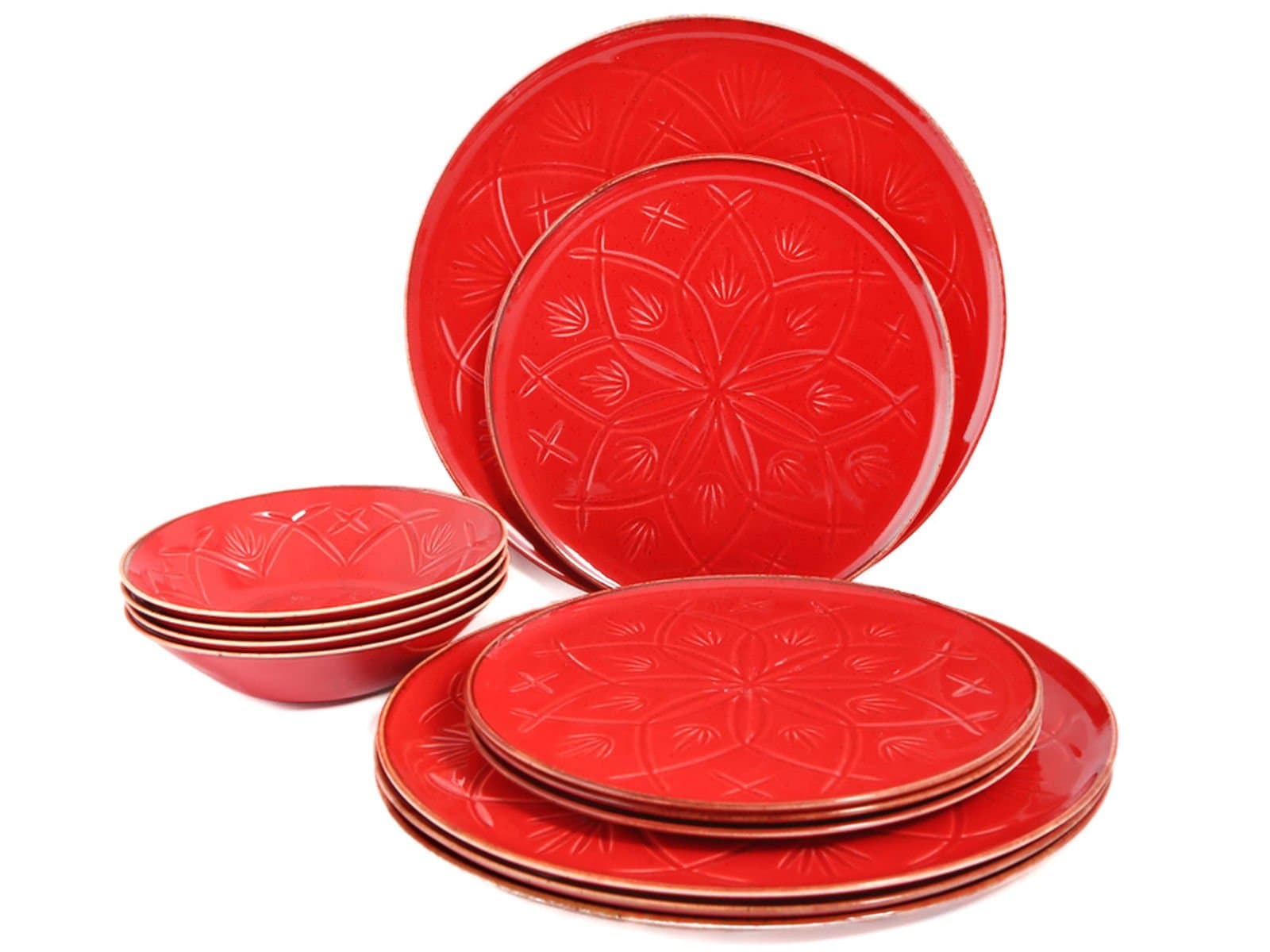 Porland Christina Red 12 Piece Dinner Set for 4 People