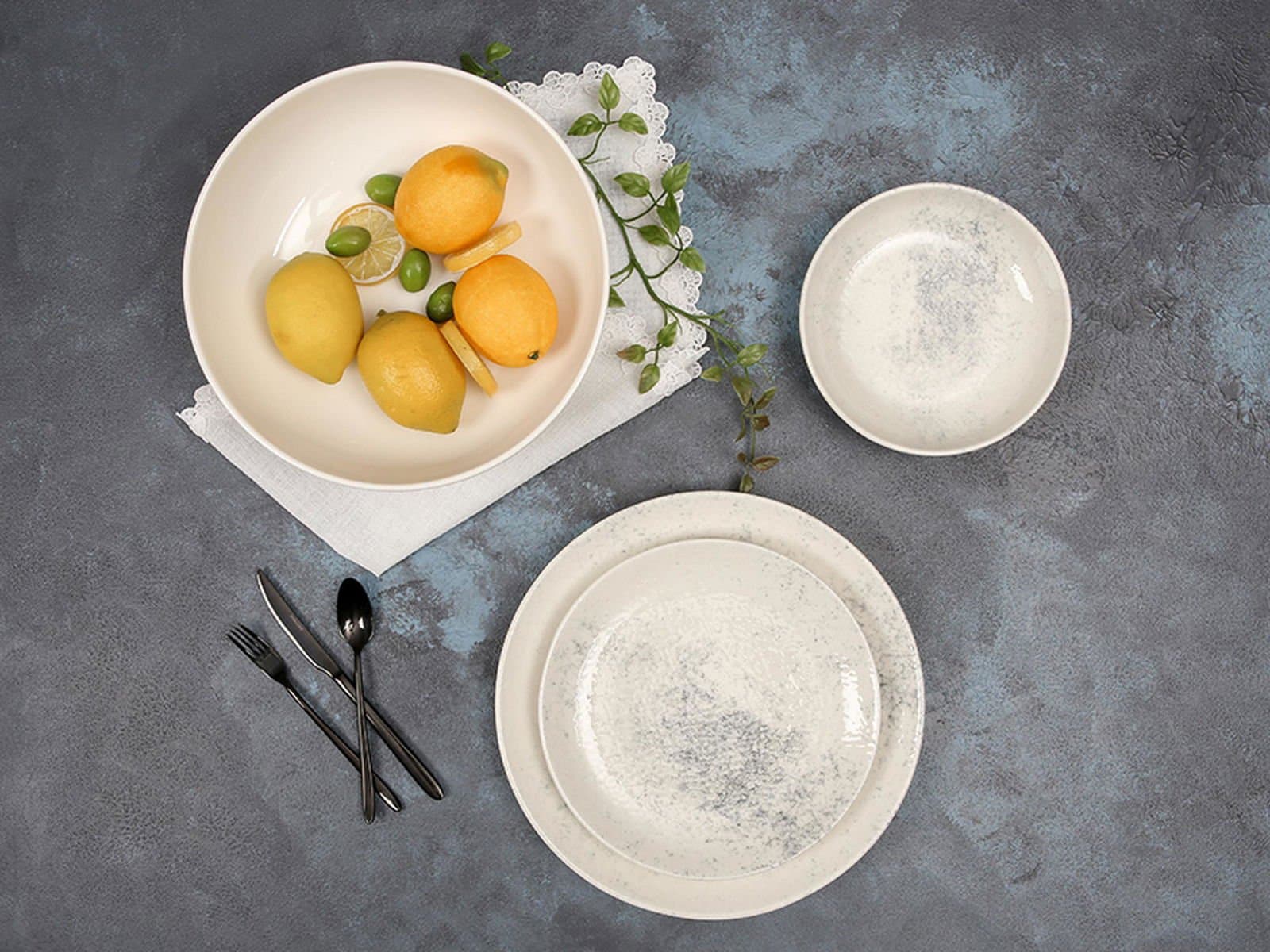 Porland Ethos Smoky 4 Piece Single Dinner Set