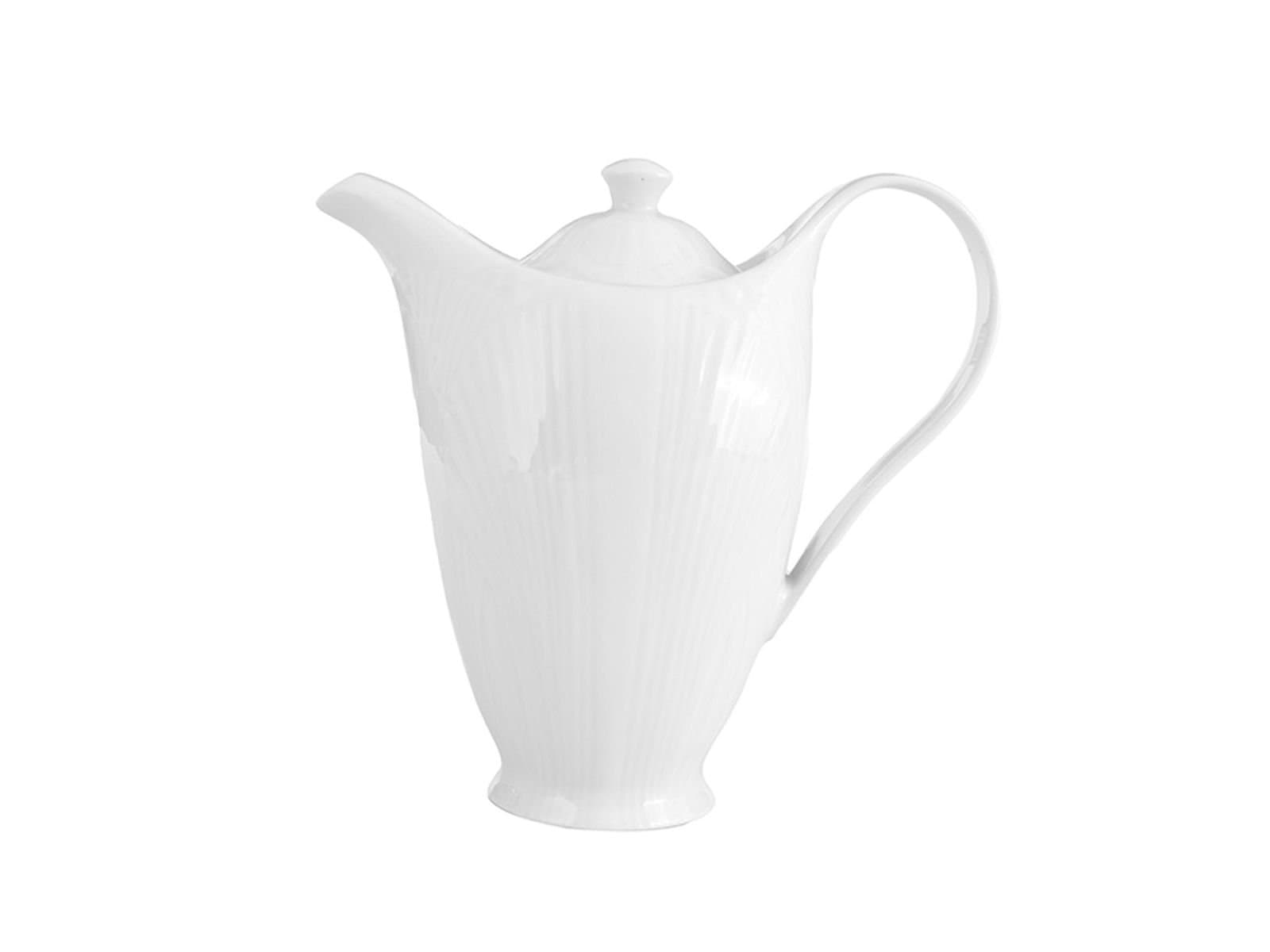 Porland Leaf White Lidded Teapot 1030cc