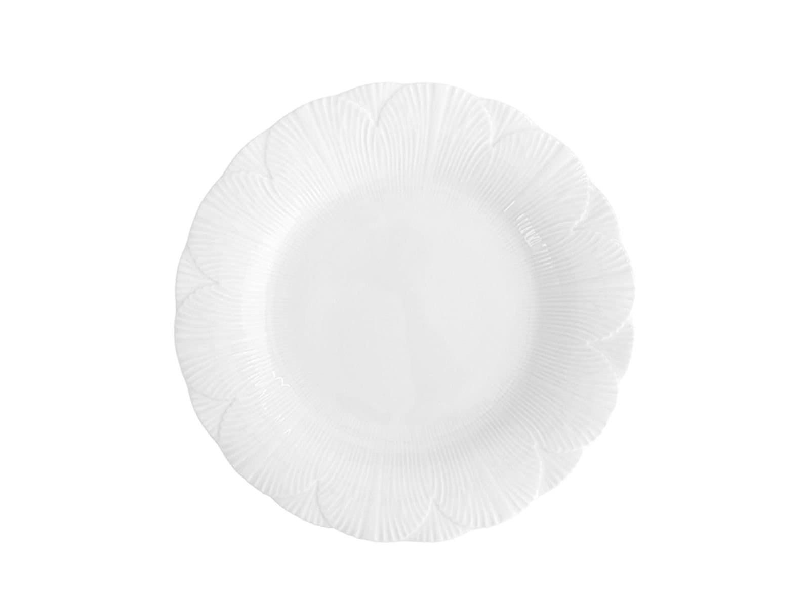 Porland Leaf White Flat Plate 31cm