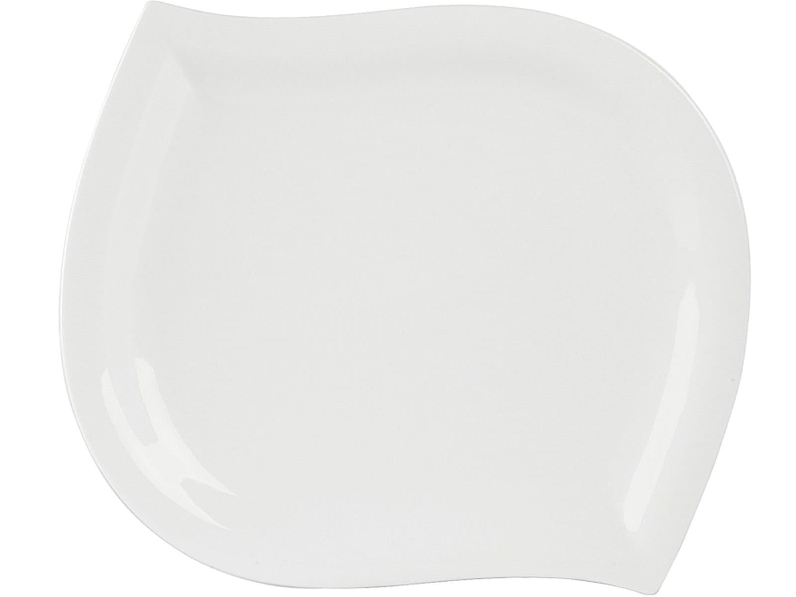 Porland Leaf White Flat Plate 18cm 6 Pieces