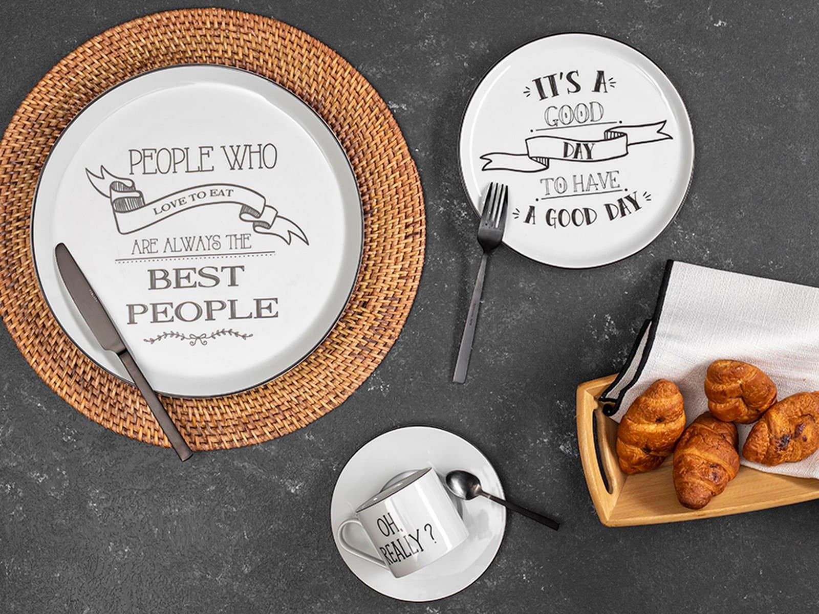 Porland Be Happy 19 Piece Cake-Tea Set for 6 People