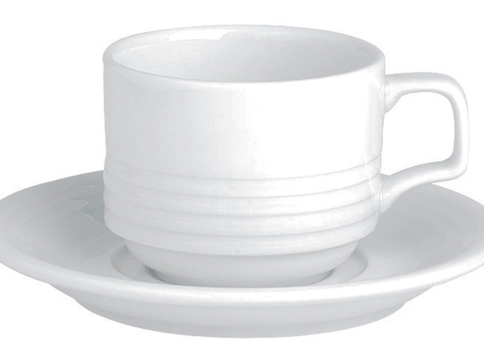 Porland Focus White Plated Tea Cup 177cc 6 pieces