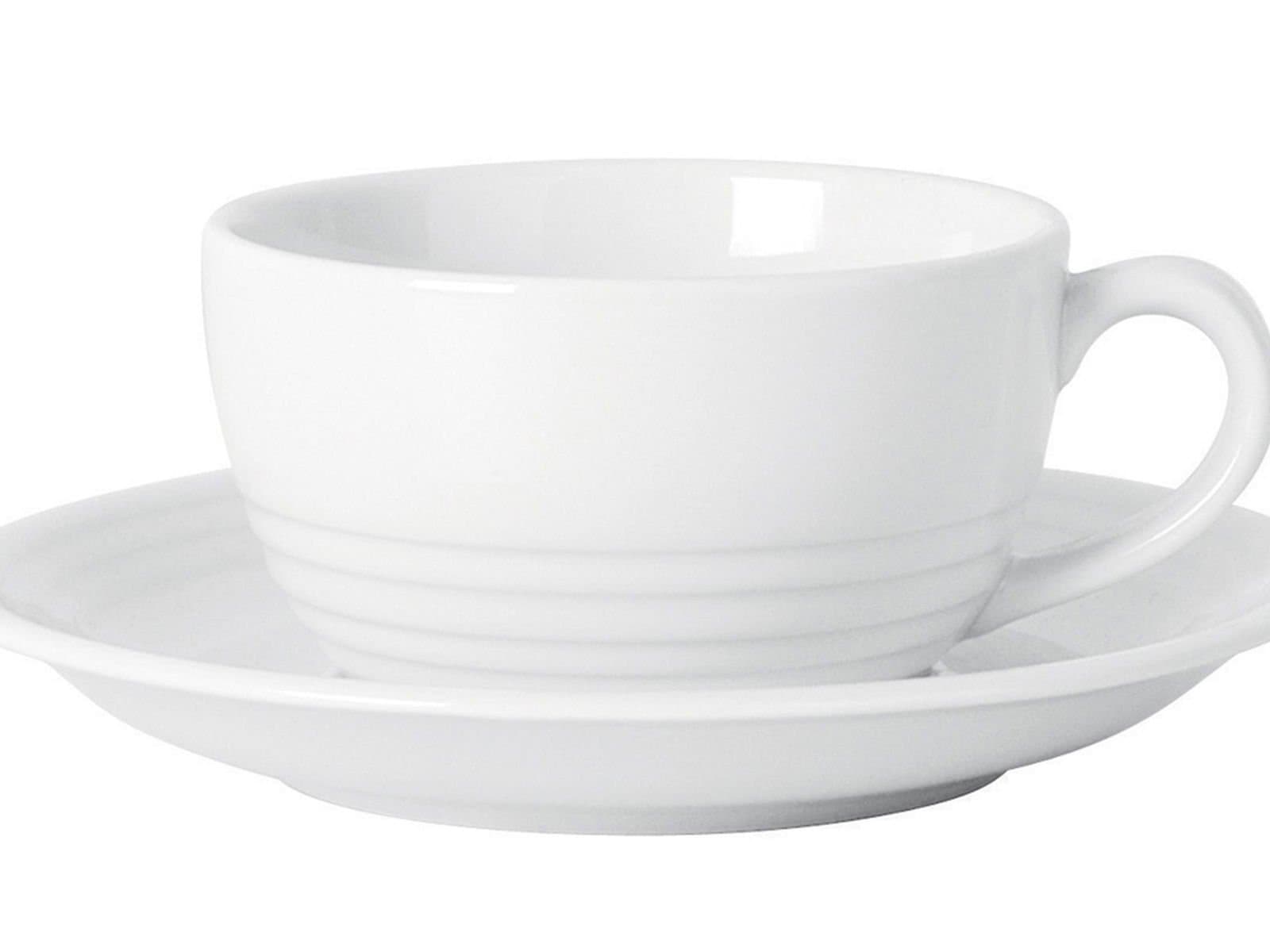 Porland Focus White Plate Tea Cup 207cc 6 pieces