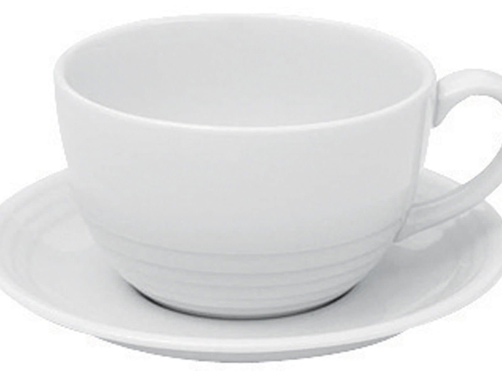 Porland Focus White Saucer Tea Cup 320cc 6 pieces