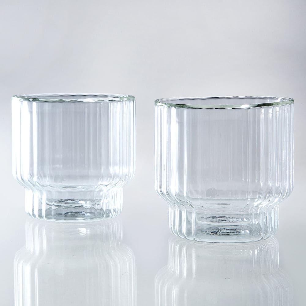 Jumbo Glory Double Wall Striped Glass 250 ml