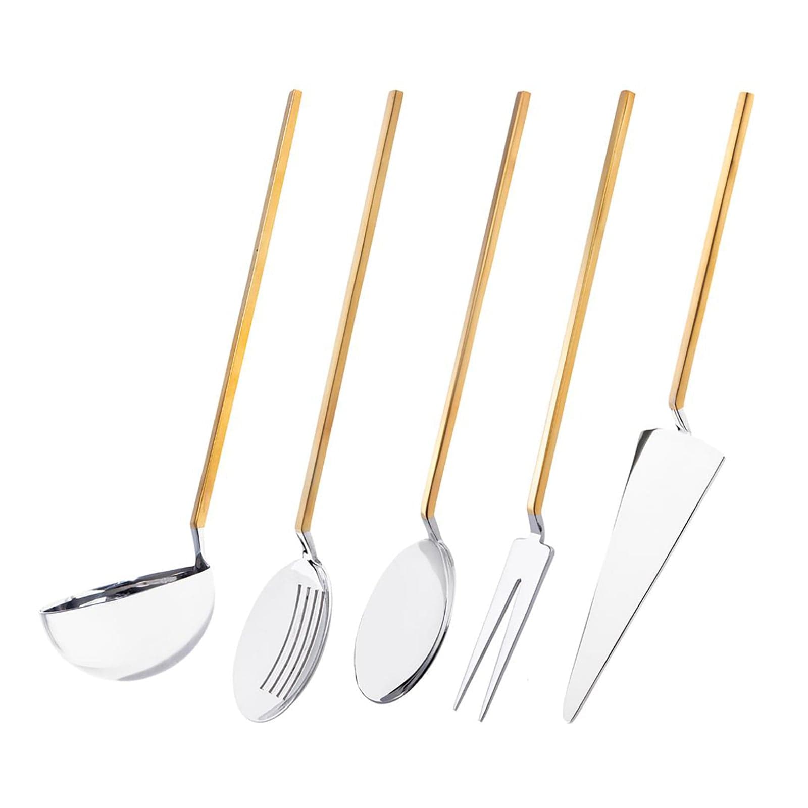 Jumbo 9100 5 Piece Matte Gold Serving Set