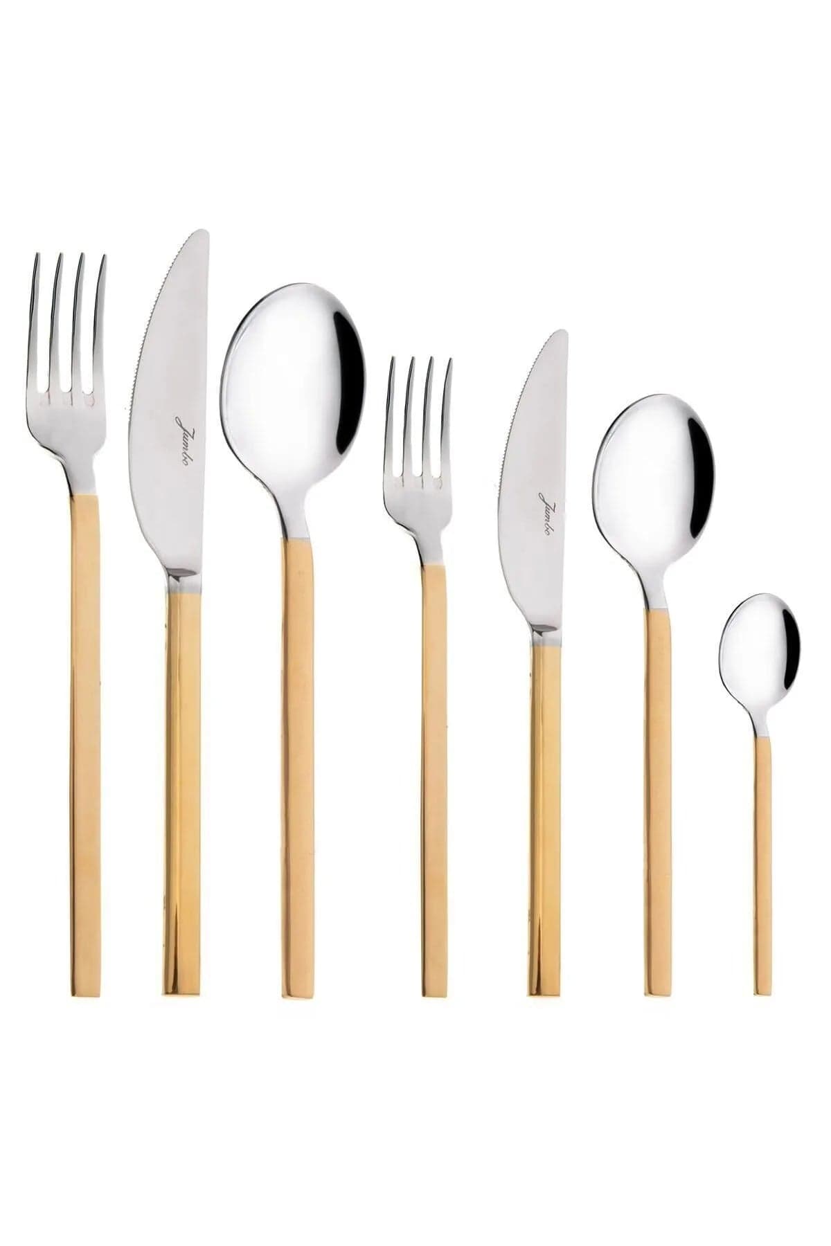 Jumbo 8100 Gold 12 Person 84 Piece Cutlery Set