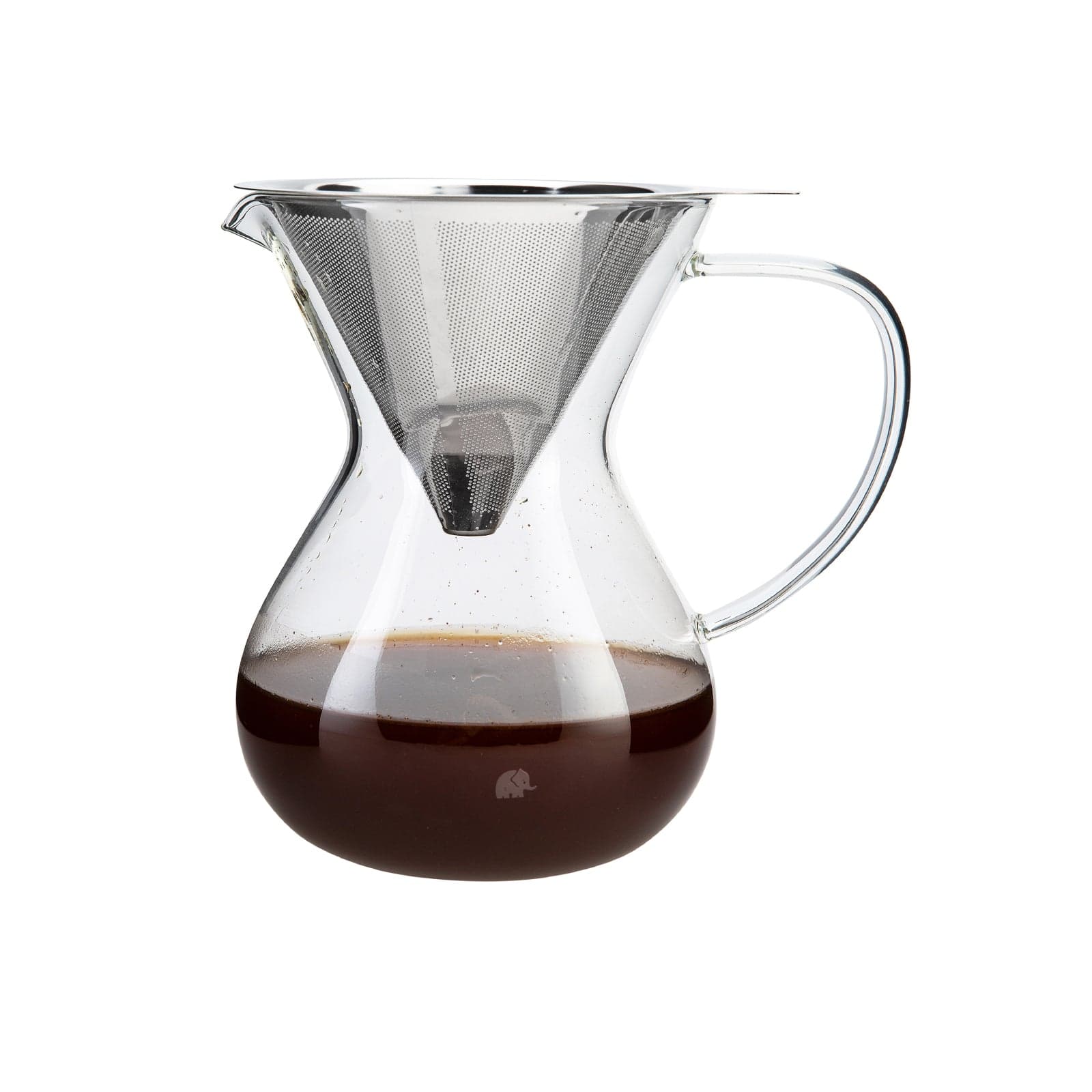 Jumbo Glory Glass Coffee Brewer with Steel Strainer (850ml)