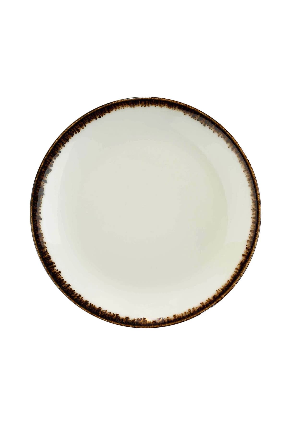 Kütahya Porcelain Bone Teos 17cm.Flat Plate Cream Net