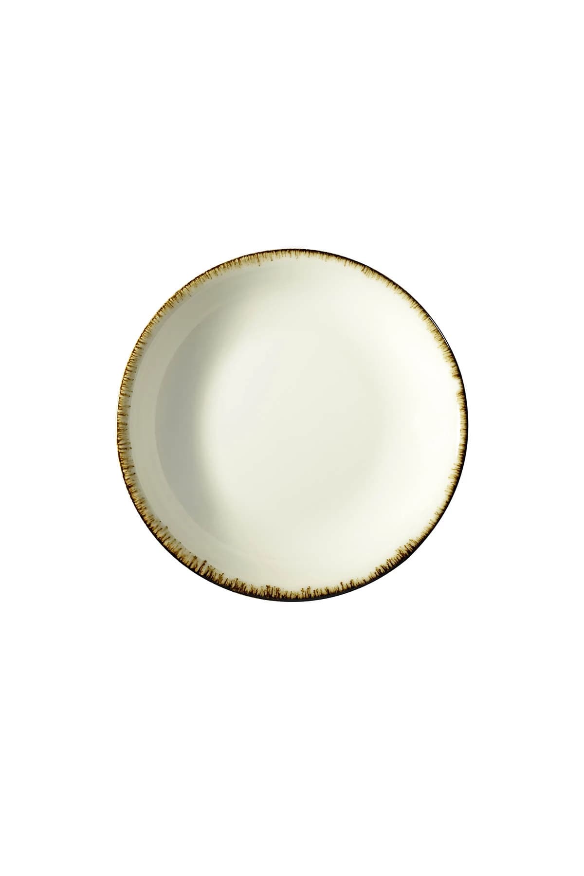Kütahya Porcelain Bone Teos 25cm. Deep Plate Cream Mesh