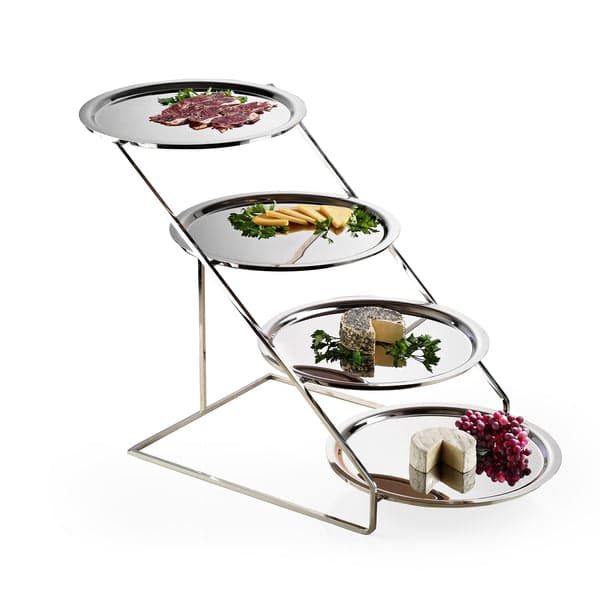 4 Tier Round Shelf Tray Stand