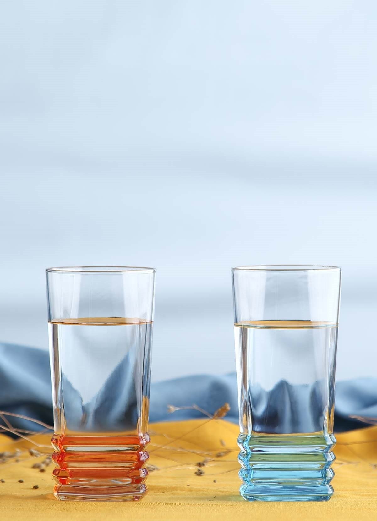 Elegant Base Painted 6-Piece Soft Drink Glass