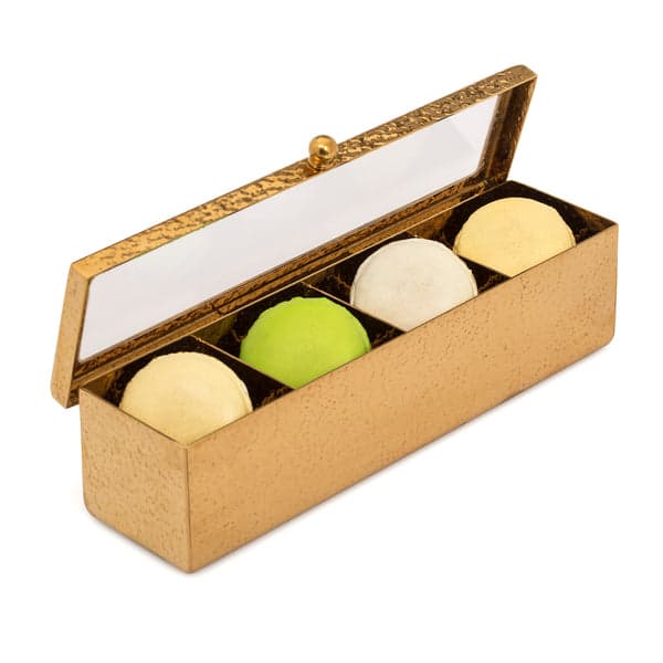4 Slot Box Macaron Stand Gold