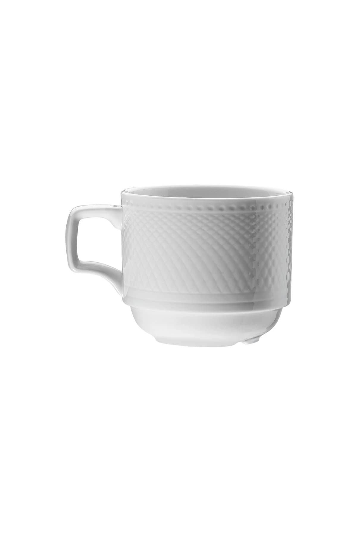 KUTAHYA PORCELAIN ZUMRUT HOTEL COFFEE CUP WITH PLATE WHITE