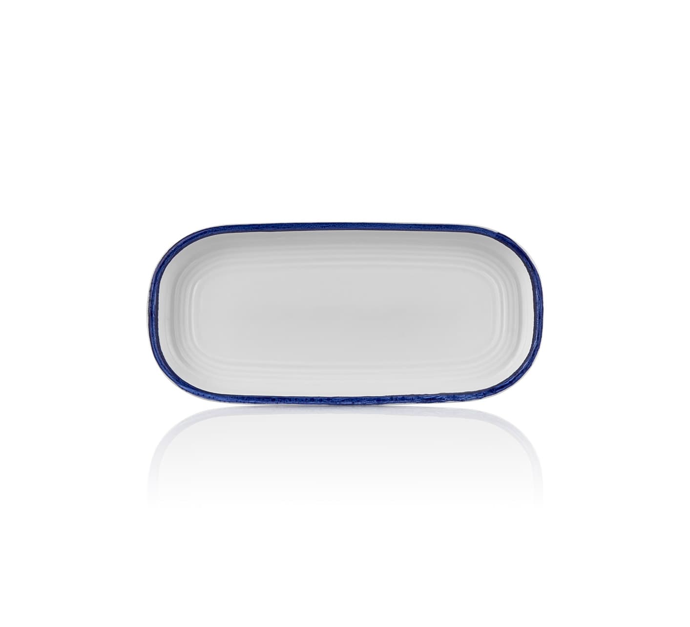 Helix Navy Blue Embossed 20,5 Oval Plate 20*9,5 cm