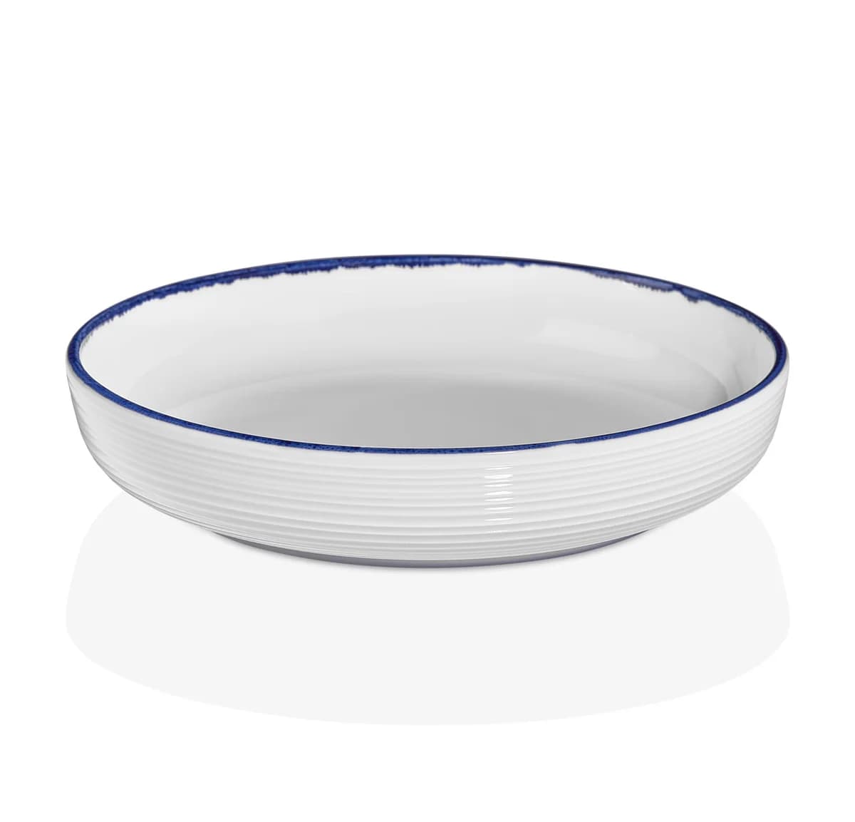 Helix Navy Blue Embossed Coupe Deep Plate 19 cm 700 cc