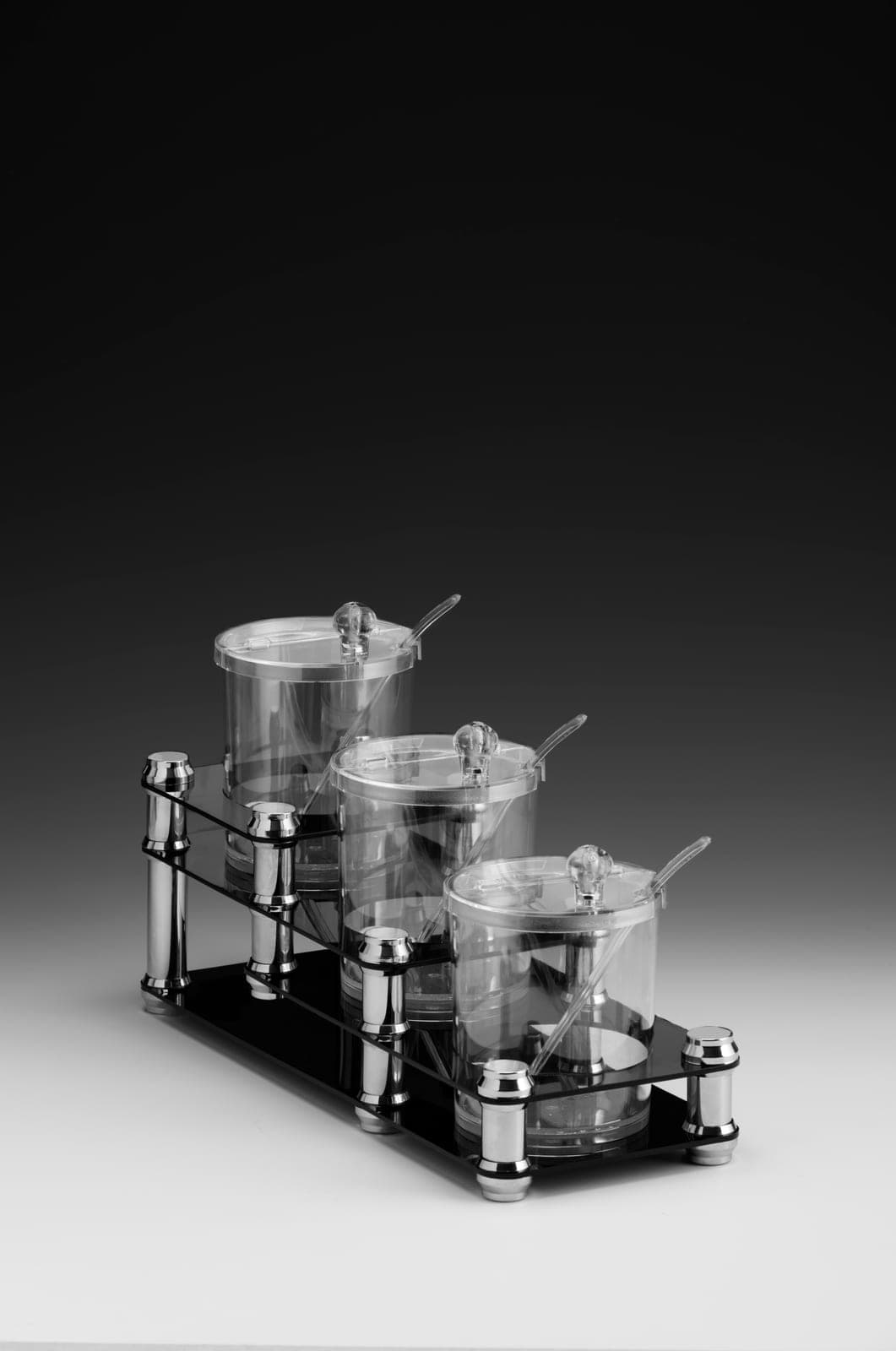 3'LÜ SOSLUK VE REÇELLİK STANDI 0,75 LİTRE 15 x 41 x H: 22 cm