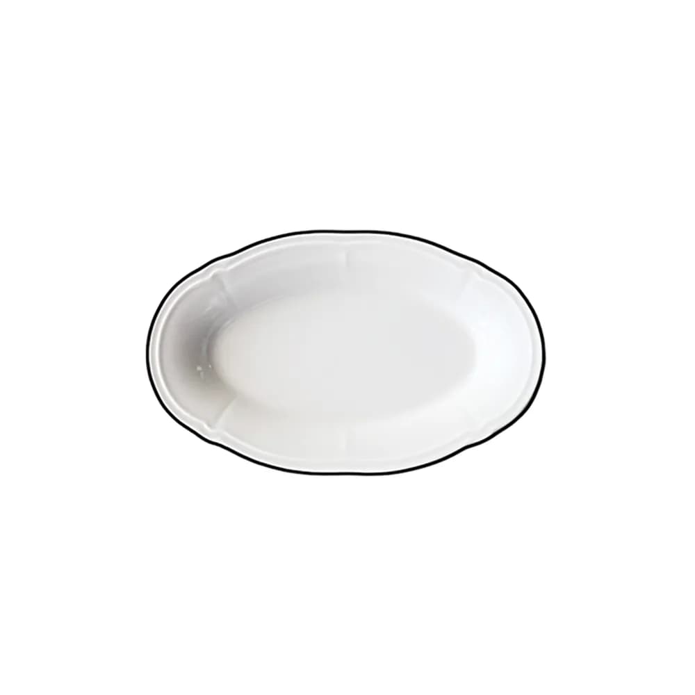 ID Fine Black Line Fulya Oval Kayık 21 cm
