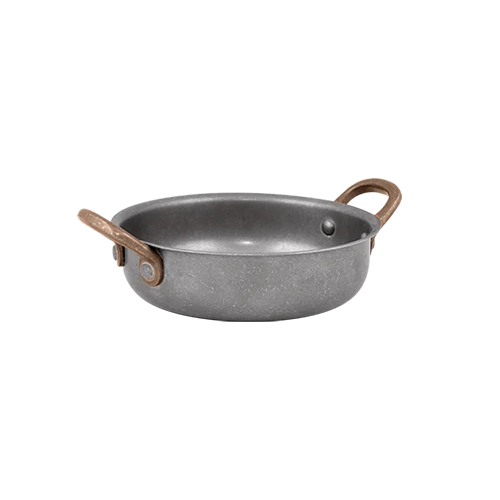 Antique Heavy Fry Pan – with 2 Side Brass Handles 15.5 x 4 cm – 600 ml