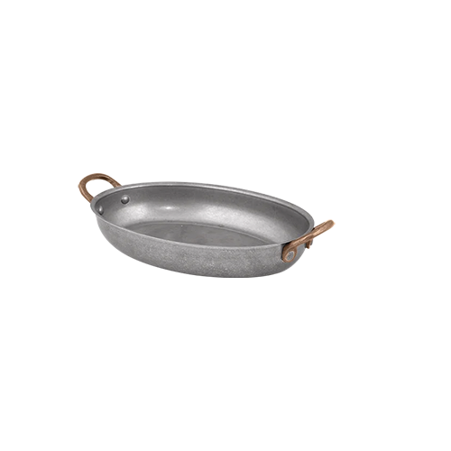Bonna Antique Oval Fry Pan with 2 Side Brass Handles -30 x 21cm 30 cm porcelain tableware