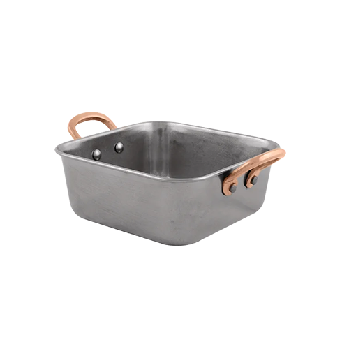 Bonna Antique RoasterSquare-Large with 2 side Brass Handles 13.75x5.25 cm-800ml 13.8 cm porcelain tableware