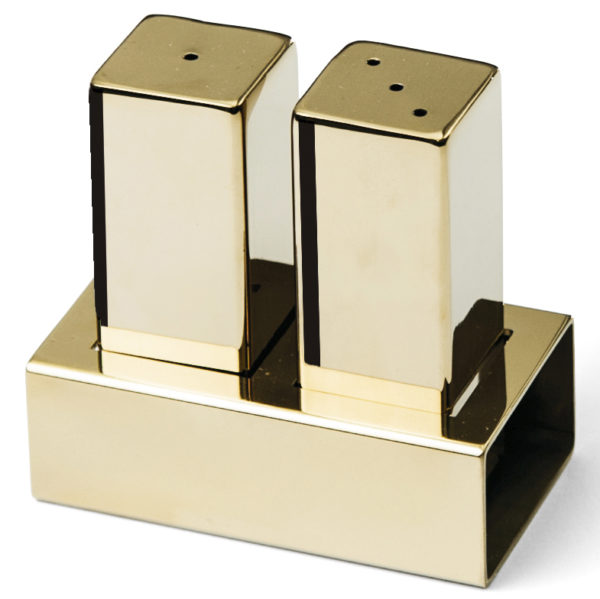 Groovy Double Square Salt Shaker Set Gold GRV-106-GOLD