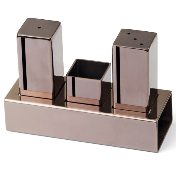 Groovy Triple Square Salt Shaker Set Copper GRV-105-COPPER