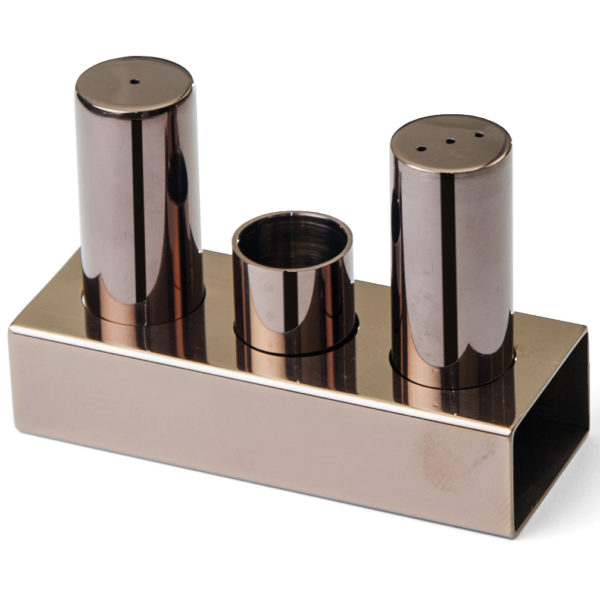 Groovy Triple Round Thin Salt Shaker Set Copper GRV-101-COPPER