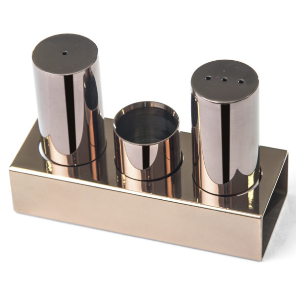 Groovy Triple Round Thick Salt Shaker Set Copper GRV-103-COPPER