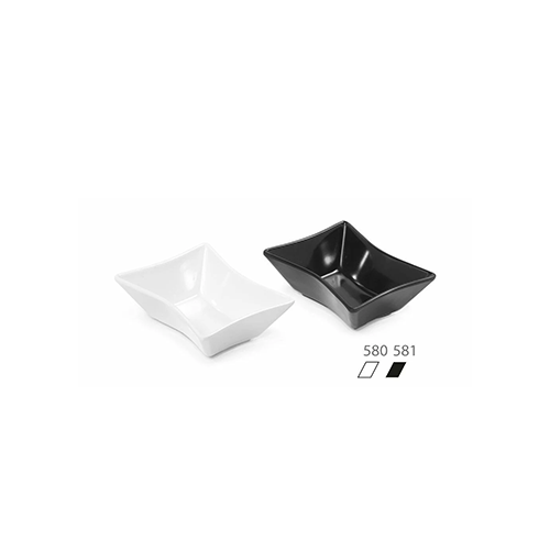 Kapp Melamine Rose Presentation Plate - Black 10x7.8 cm