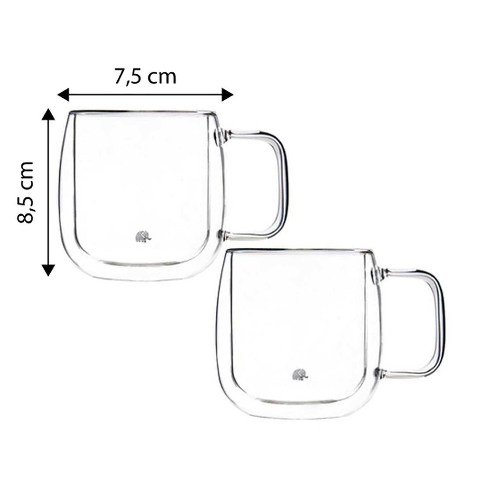 Jumbo Glory 2 Li Double Wall Small Cup with Handle 250 Ml - Styled