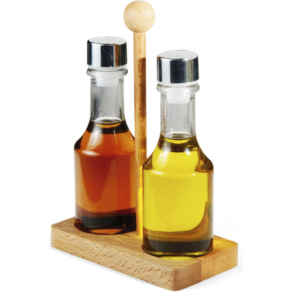 Groovy Wooden Stand Double Oil Bottle Stand