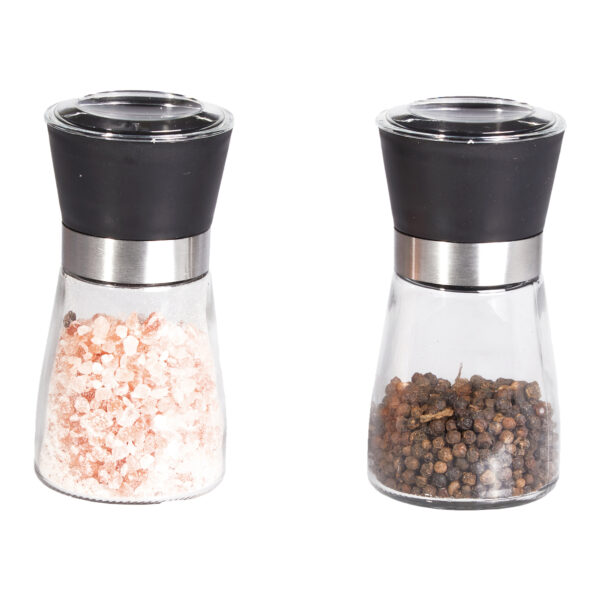 Glass Salt Shaker Pepper Mill with Plastic Head