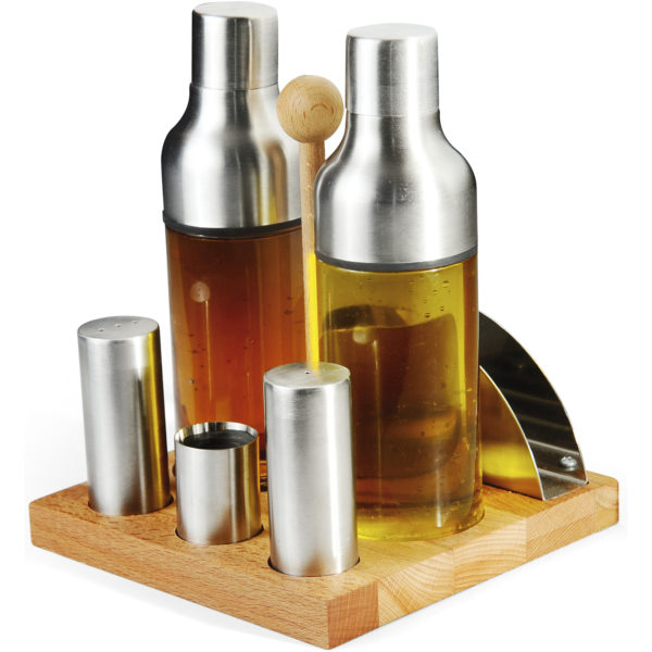 Groovy Six Piece Salt Shaker Oil Shaker Set