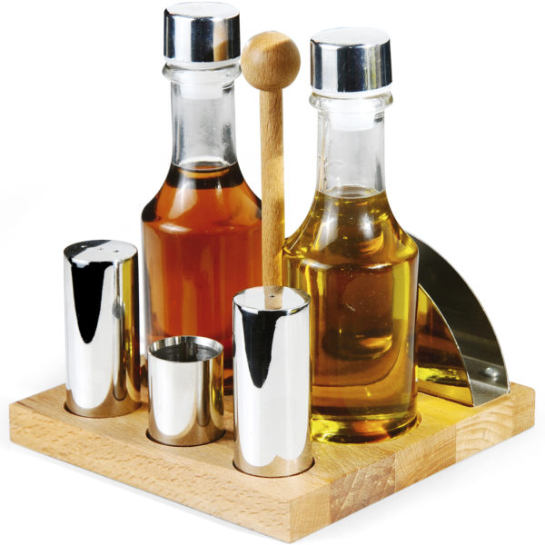 Groovy Six Piece Salt Shaker Oil Shaker Set