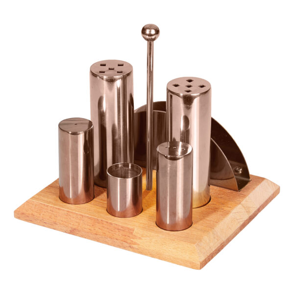 Groovy Six-Piece Round Salt Shaker Spice Set Copper GRV-257-COPPER