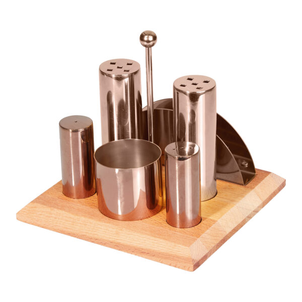 Groovy Six-Piece Round Salt Shaker Spice Set Copper GRV-258-COPPER