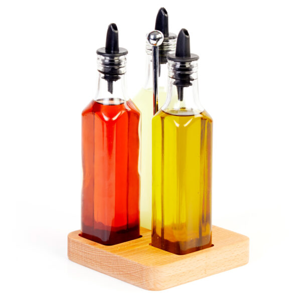 Groovy Triple Oil Bottle Set Square