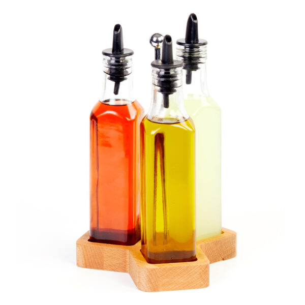 Groovy Triple Oil Bottle Set Square