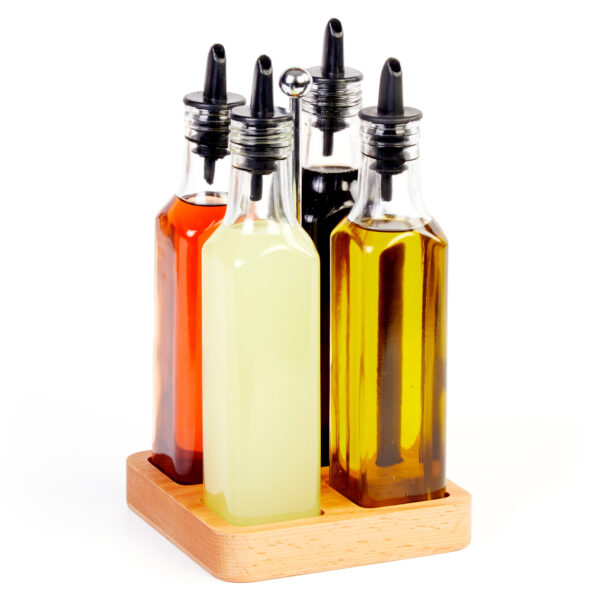 Groovy Quadruple Oil Bottle Set Square